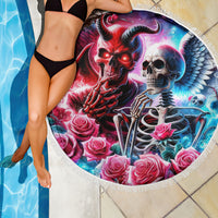 Flame Skull Beach Blanket I'm Not Anti Social I'm Just Not User Friendly - Wonder Print Shop
