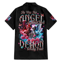 Flame Skull Family Matching Off Shoulder Short Dress and Hawaiian Shirt I'm Not Anti Social I'm Just Not User Friendly - Wonder Print Shop