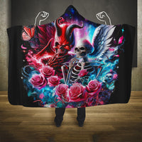 Flame Skull Hooded Blanket I'm Not Anti Social I'm Just Not User Friendly