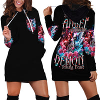 Flame Skull Hoodie Dress I'm Not Anti Social I'm Just Not User Friendly - Wonder Print Shop