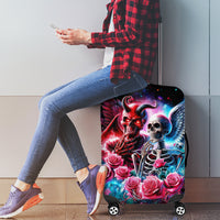Flame Skull Luggage Cover I'm Not Anti Social I'm Just Not User Friendly - Wonder Print Shop