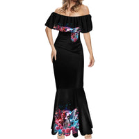 Flame Skull Mermaid Dress I'm Not Anti Social I'm Just Not User Friendly - Wonder Print Shop