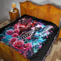 Flame Skull Quilt I'm Not Anti Social I'm Just Not User Friendly - Wonder Print Shop