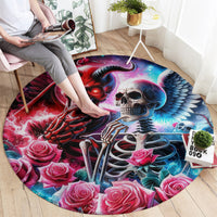 Flame Skull Round Carpet I'm Not Anti Social I'm Just Not User Friendly