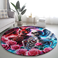 Flame Skull Round Carpet I'm Not Anti Social I'm Just Not User Friendly