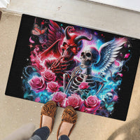 Flame Skull Rubber Doormat I'm Not Anti Social I'm Just Not User Friendly - Wonder Print Shop