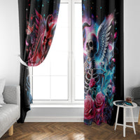 Flame Skull Window Curtain I'm Not Anti Social I'm Just Not User Friendly - Wonder Print Shop