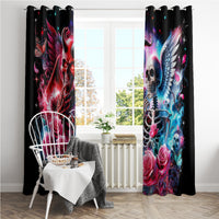 Flame Skull Window Curtain I'm Not Anti Social I'm Just Not User Friendly - Wonder Print Shop