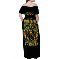Rose Skull Family Matching Off Shoulder Maxi Dress and Hawaiian Shirt Don't Try Figure Me out - Wonder Print Shop