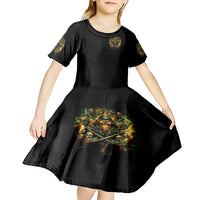 Rose Skull Kid Short Sleeve Dress Don't Try Figure Me out - Wonder Print Shop
