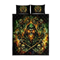 Rose Skull Quilt Bed Set Don't Try Figure Me out - Wonder Print Shop