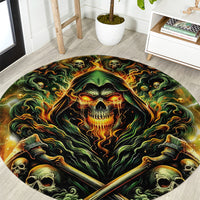 Rose Skull Round Carpet Don't Try Figure Me out