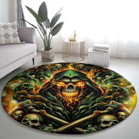 Rose Skull Round Carpet Don't Try Figure Me out
