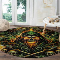 Rose Skull Round Carpet Don't Try Figure Me out