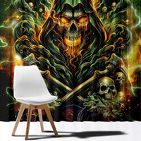 Rose Skull Window Curtain Don't Try Figure Me out - Wonder Print Shop