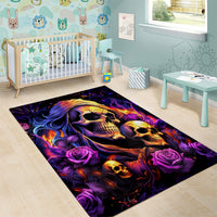 Irish Skull Area Rug Good Girl Drinve Wine, Badass Girl Chug Beer - Wonder Print Shop