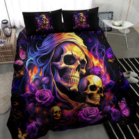 Irish Skull Bedding Set Good Girl Drinve Wine, Badass Girl Chug Beer - Wonder Print Shop