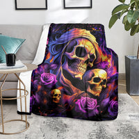 Irish Skull Blanket Good Girl Drinve Wine, Badass Girl Chug Beer
