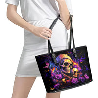 Irish Skull Leather Tote Bag Good Girl Drinve Wine, Badass Girl Chug Beer - Wonder Print Shop
