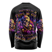 Irish Skull Long Sleeve Shirt Good Girl Drinve Wine, Badass Girl Chug Beer - Wonder Print Shop