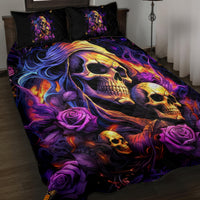 Irish Skull Quilt Bed Set Good Girl Drinve Wine, Badass Girl Chug Beer - Wonder Print Shop