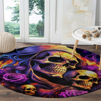 Irish Skull Round Carpet Good Girl Drinve Wine, Badass Girl Chug Beer