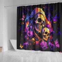 Irish Skull Shower Curtain Good Girl Drinve Wine, Badass Girl Chug Beer