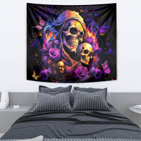 Irish Skull Tapestry Good Girl Drinve Wine, Badass Girl Chug Beer - Wonder Print Shop