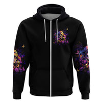 Irish Skull Zip Hoodie Good Girl Drinve Wine, Badass Girl Chug Beer - Wonder Print Shop