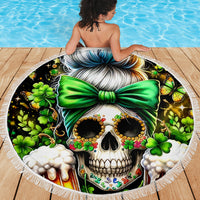 Rose Skull Beach Blanket No Matter How Much I Try To Be Fucking Nice - Wonder Print Shop
