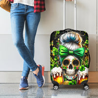 Rose Skull Luggage Cover No Matter How Much I Try To Be Fucking Nice - Wonder Print Shop