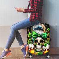 Rose Skull Luggage Cover No Matter How Much I Try To Be Fucking Nice - Wonder Print Shop