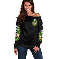 Rose Skull Off Shoulder Sweater No Matter How Much I Try To Be Fucking Nice - Wonder Print Shop
