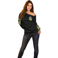 Rose Skull Off Shoulder Sweater No Matter How Much I Try To Be Fucking Nice - Wonder Print Shop