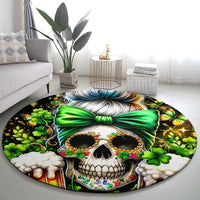 Rose Skull Round Carpet No Matter How Much I Try To Be Fucking Nice