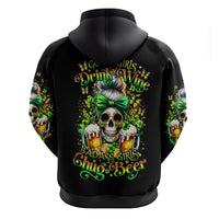 Rose Skull Zip Hoodie No Matter How Much I Try To Be Fucking Nice - Wonder Print Shop