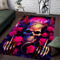 Rose Skull Area Rug No Matter How Much I Try To Be Fucking Nice - Wonder Print Shop
