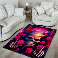 Rose Skull Area Rug No Matter How Much I Try To Be Fucking Nice - Wonder Print Shop