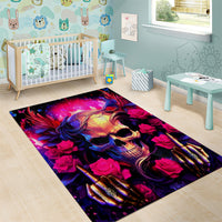 Rose Skull Area Rug No Matter How Much I Try To Be Fucking Nice - Wonder Print Shop