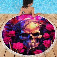 Rose Skull Beach Blanket No Matter How Much I Try To Be Fucking Nice - Wonder Print Shop