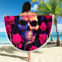 Rose Skull Beach Blanket No Matter How Much I Try To Be Fucking Nice - Wonder Print Shop