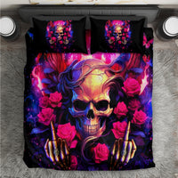 Rose Skull Bedding Set No Matter How Much I Try To Be Fucking Nice - Wonder Print Shop