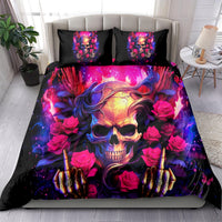 Rose Skull Bedding Set No Matter How Much I Try To Be Fucking Nice - Wonder Print Shop