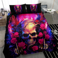 Rose Skull Bedding Set No Matter How Much I Try To Be Fucking Nice - Wonder Print Shop