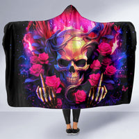 Rose Skull Hooded Blanket No Matter How Much I Try To Be Fucking Nice
