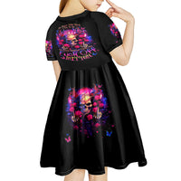 Rose Skull Kid Short Sleeve Dress No Matter How Much I Try To Be Fucking Nice - Wonder Print Shop