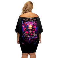 Rose Skull Off Shoulder Short Dress No Matter How Much I Try To Be Fucking Nice - Wonder Print Shop