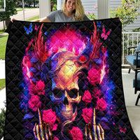 Rose Skull Quilt No Matter How Much I Try To Be Fucking Nice - Wonder Print Shop