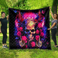 Rose Skull Quilt No Matter How Much I Try To Be Fucking Nice - Wonder Print Shop