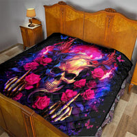 Rose Skull Quilt No Matter How Much I Try To Be Fucking Nice - Wonder Print Shop